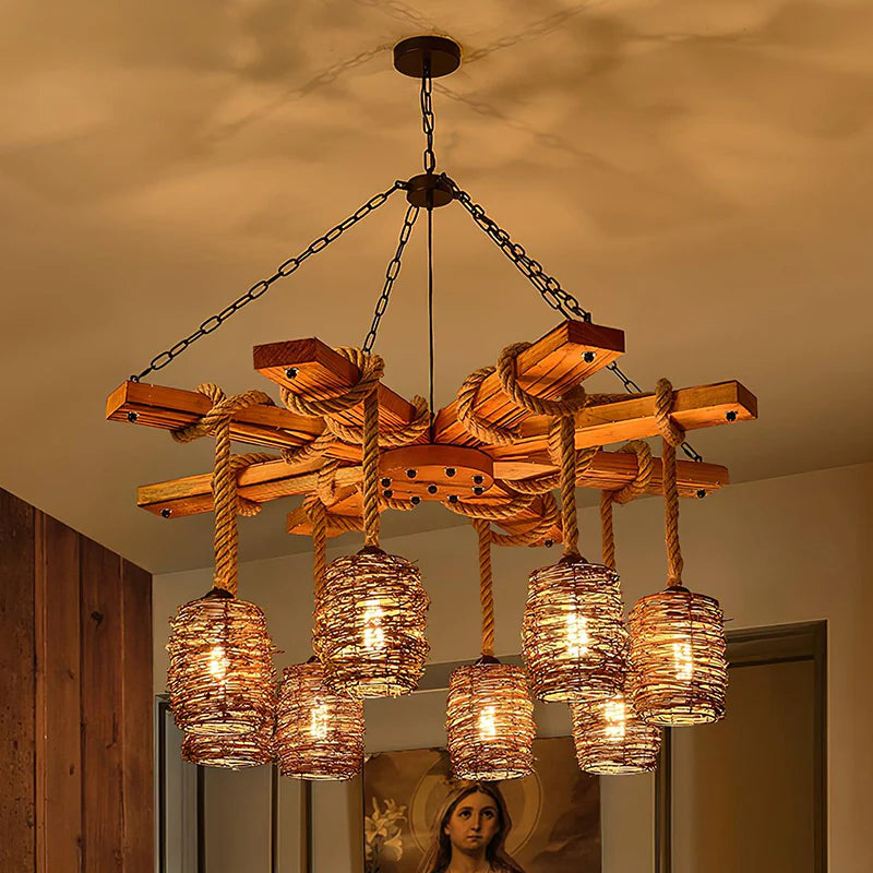Vintage Twine Chandelier 10