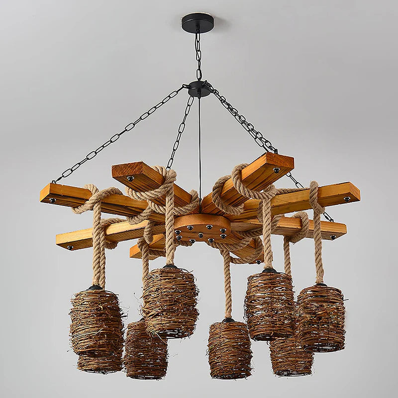 Vintage Twine Chandelier 3