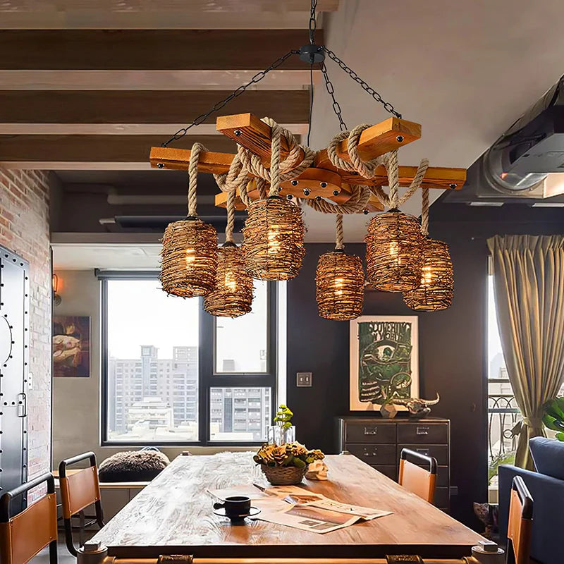 Vintage Twine Chandelier 4