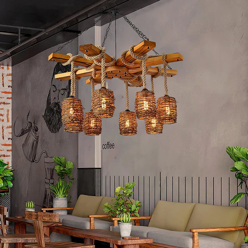 Vintage Twine Chandelier 5