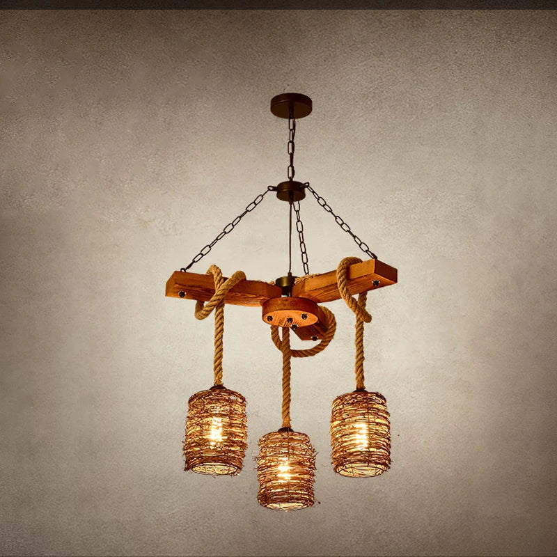 Vintage Twine Chandelier 6