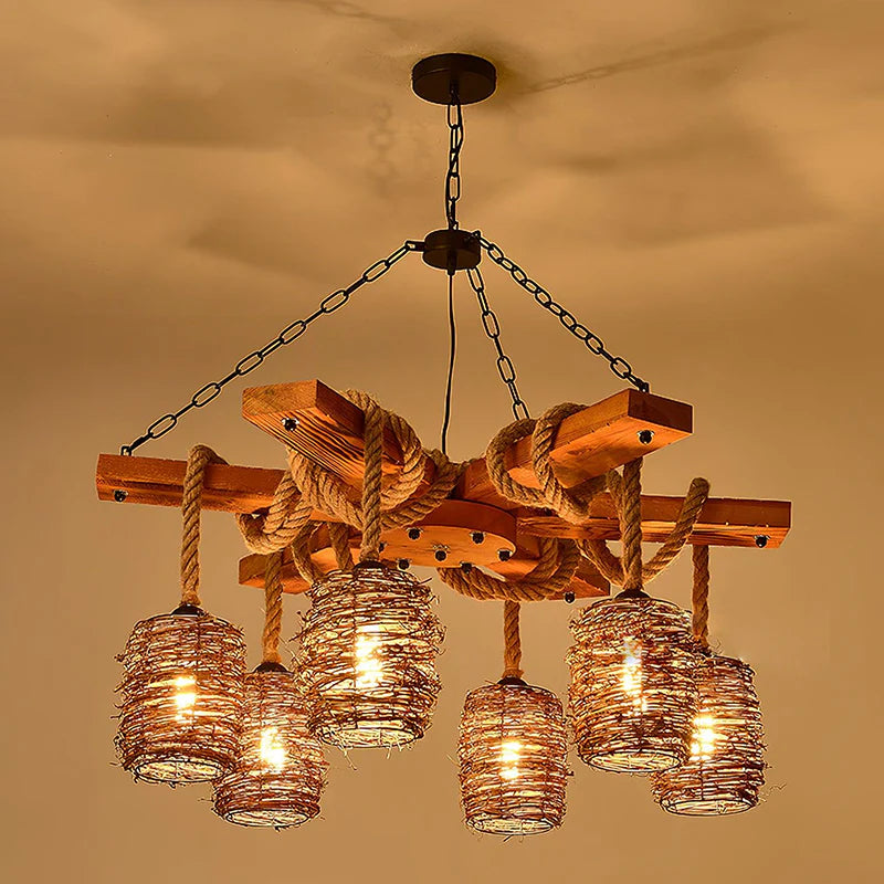 Vintage Twine Chandelier 9