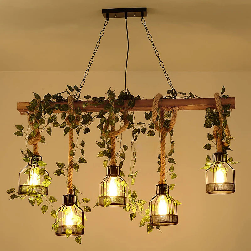 Vintage_Wood_Green_Chandelier_10