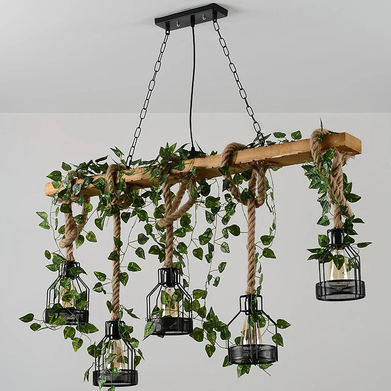 Vintage_Wood_Green_Chandelier_11