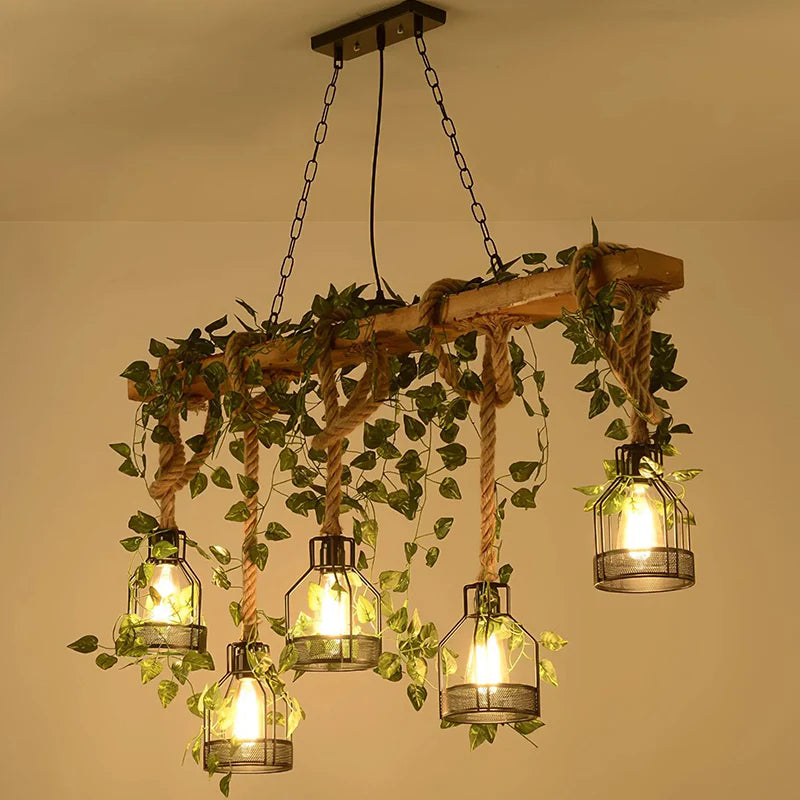 Vintage_Wood_Green_Chandelier_13