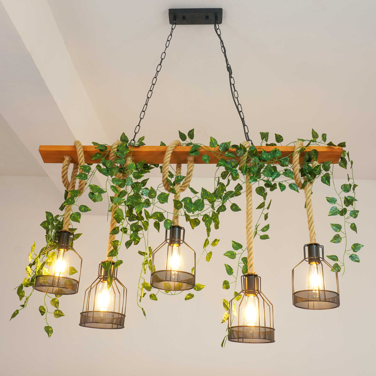Vintage_Wood_Green_Chandelier_24