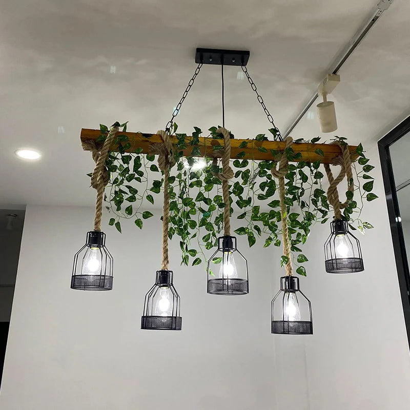 Vintage_Wood_Green_Chandelier_6