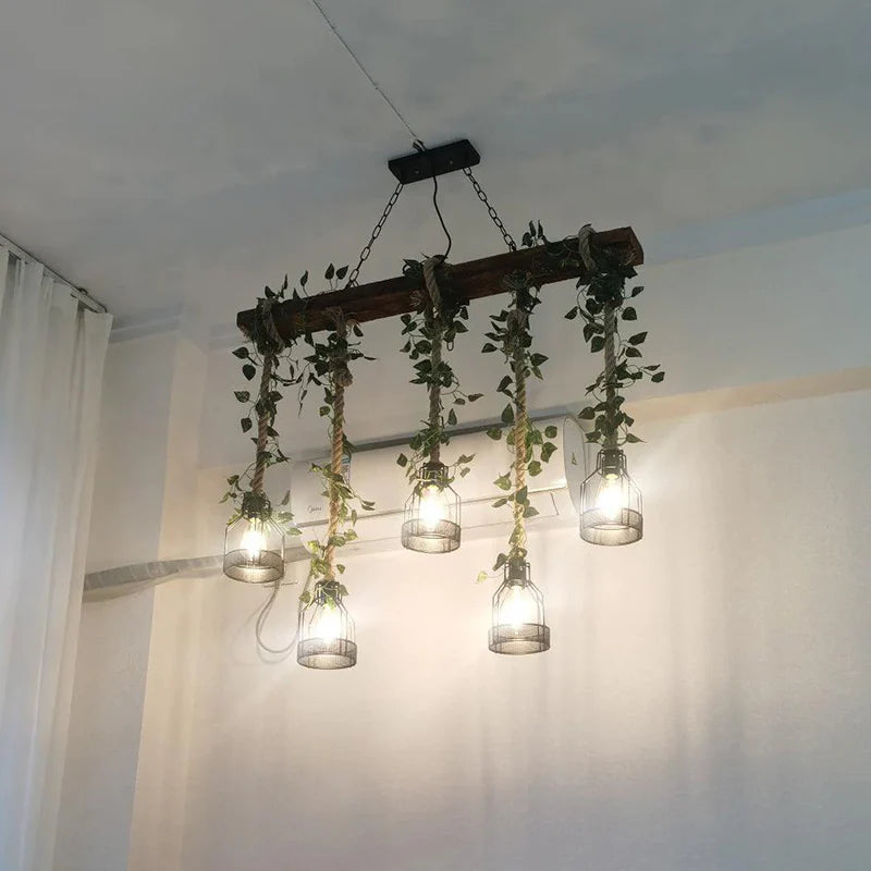 Vintage_Wood_Green_Chandelier_8
