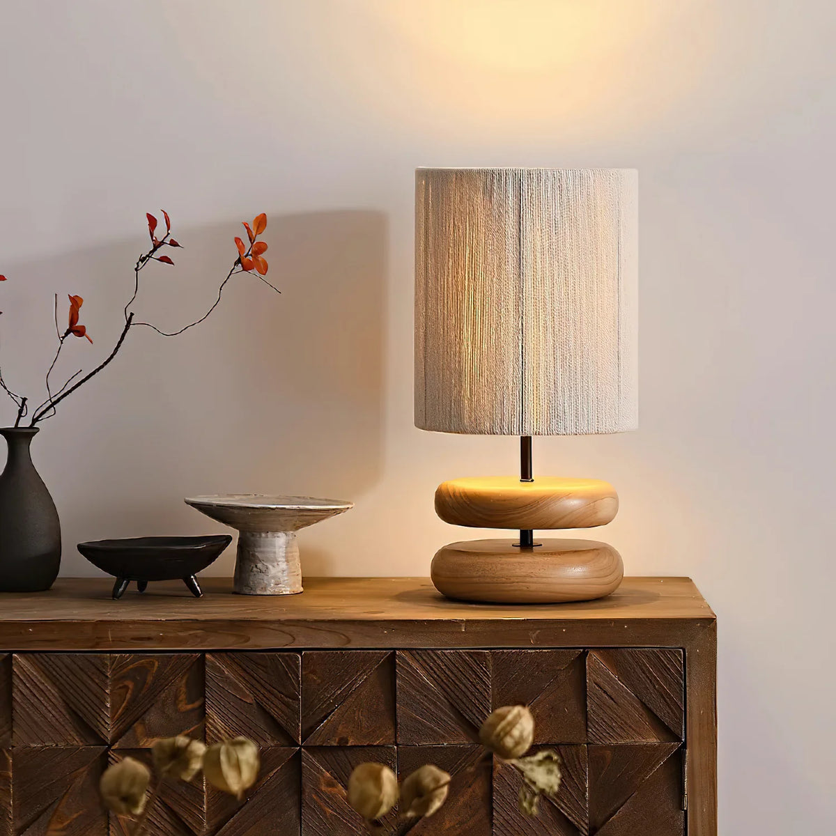 Vintage Wood Table Lamp 19