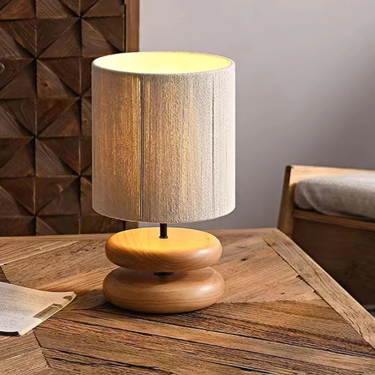 Vintage Wood Table Lamp 3