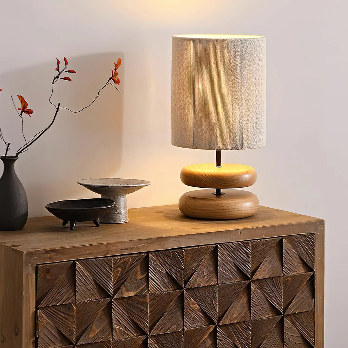 Vintage Wood Table Lamp 4