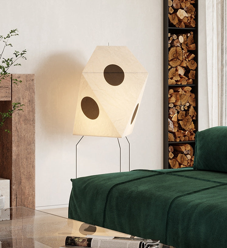 A fusion of Japanese craftsmanship and rice paper art, featuring a geometric form with striking black accents.