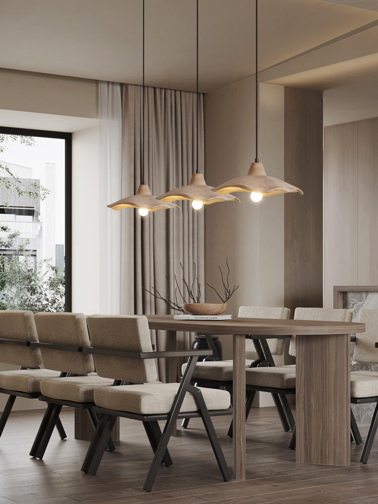 three Wavy_Pendant Light_on the dining table