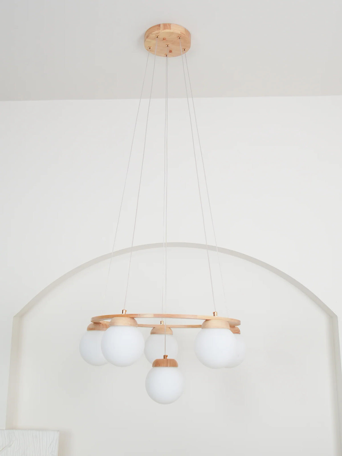 Wooden Multi-Head Chandelier 4