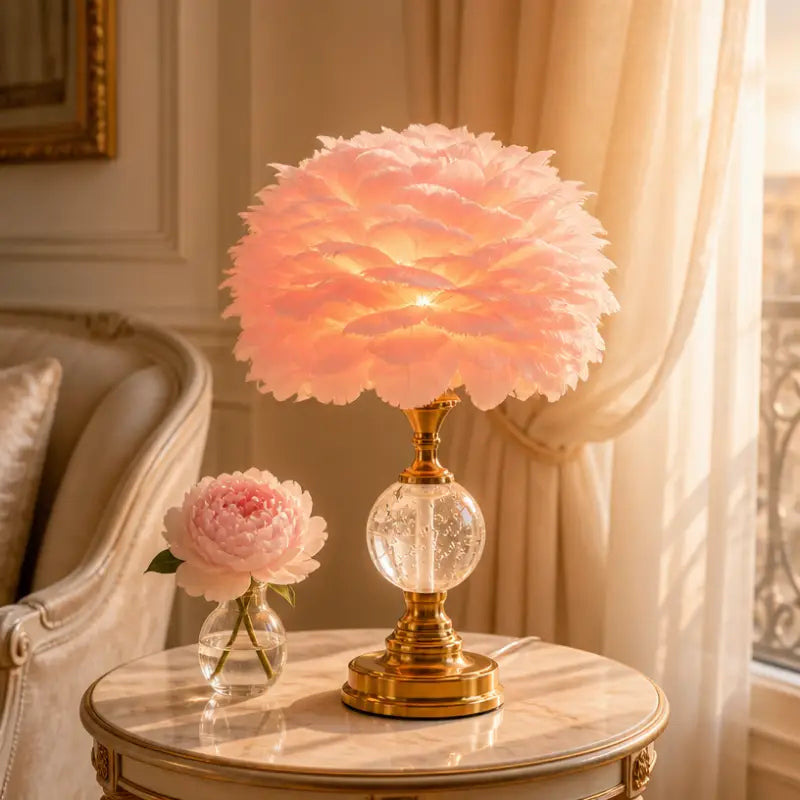 7 Feather Table Lamps for Aesthetic Bedrooms & Cozy Living Spaces