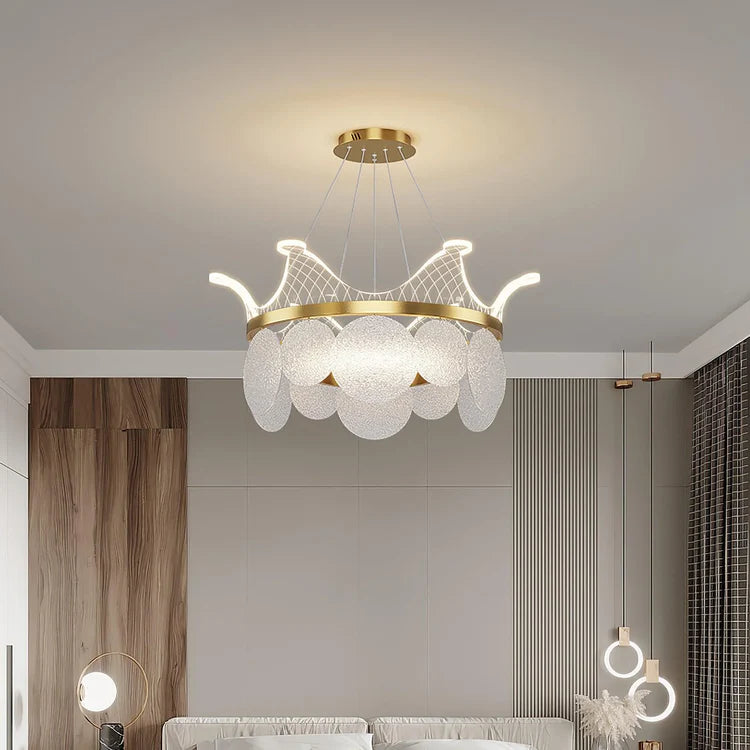 Enhance Your Interior with the Luxury Crown Glass Chandelier