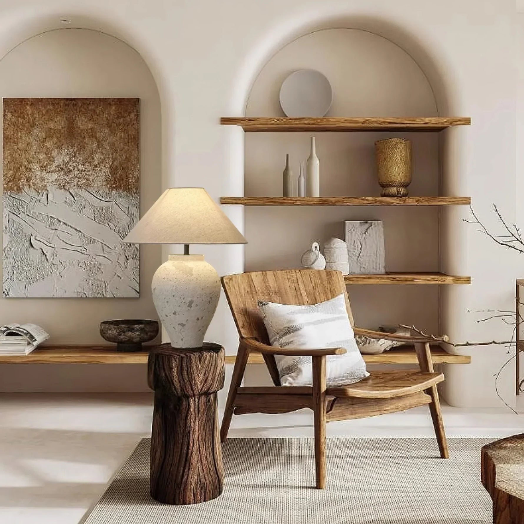 Collection of ceramic table lamps with diverse styles for home decoration