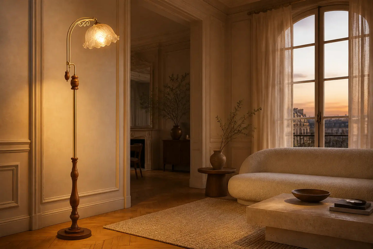 How the Wooden Flower Floor Lamp Brings French Vintage Warmth to Modern Spaces