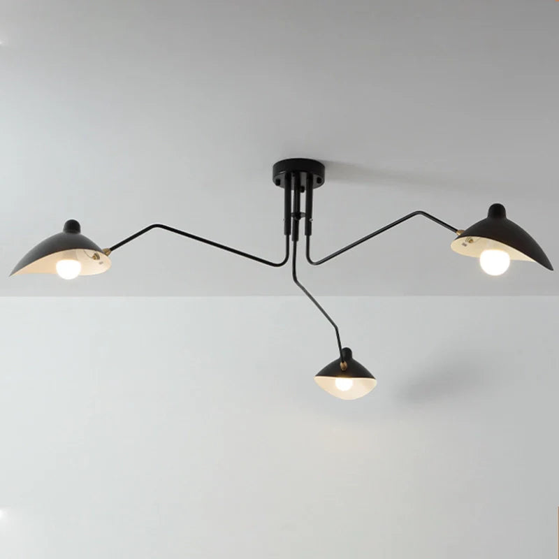 Serge moullie ceiling lamp with three lamp heads angled downwards