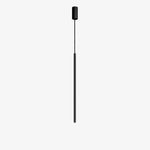 Aethel slim linear cylinder pendant light in matte black on clean white background