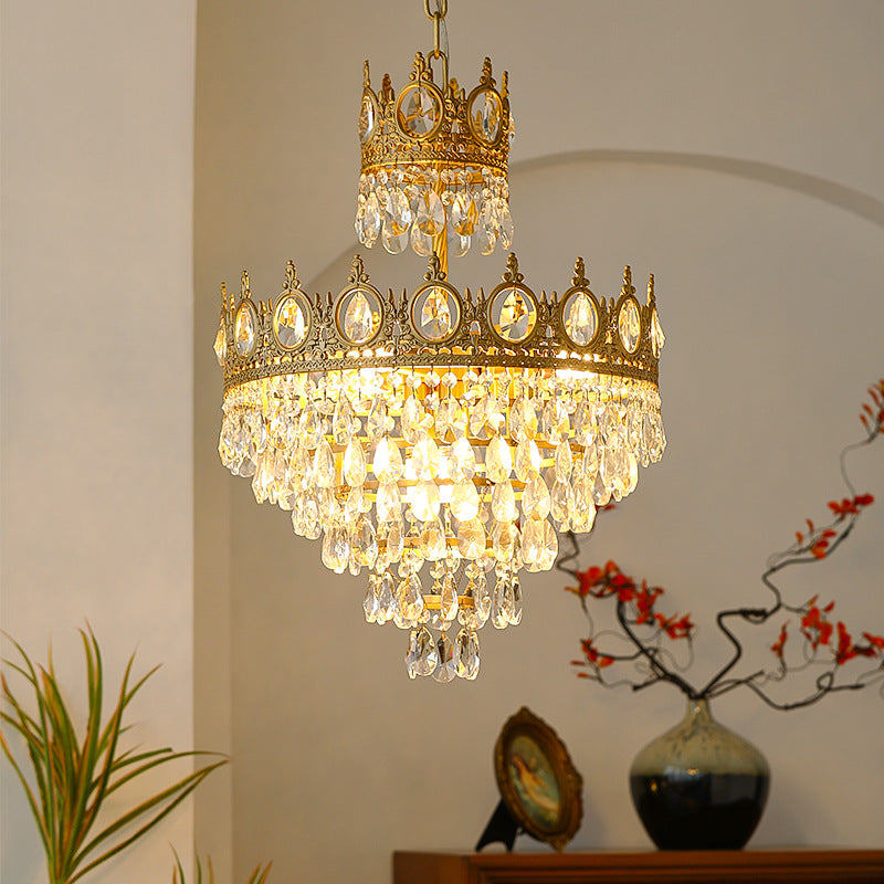 Antique crown crystal Pendant lamp 12