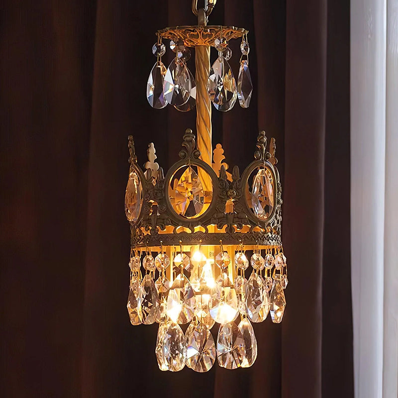 Antique crown crystal Pendant lamp 2