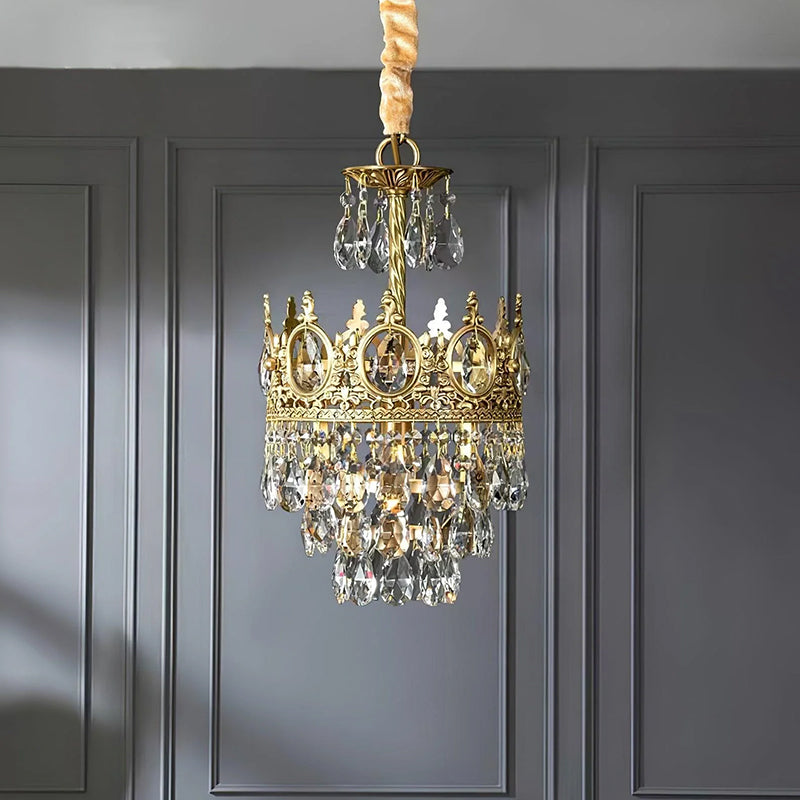 Antique crown crystal Pendant lamp 4