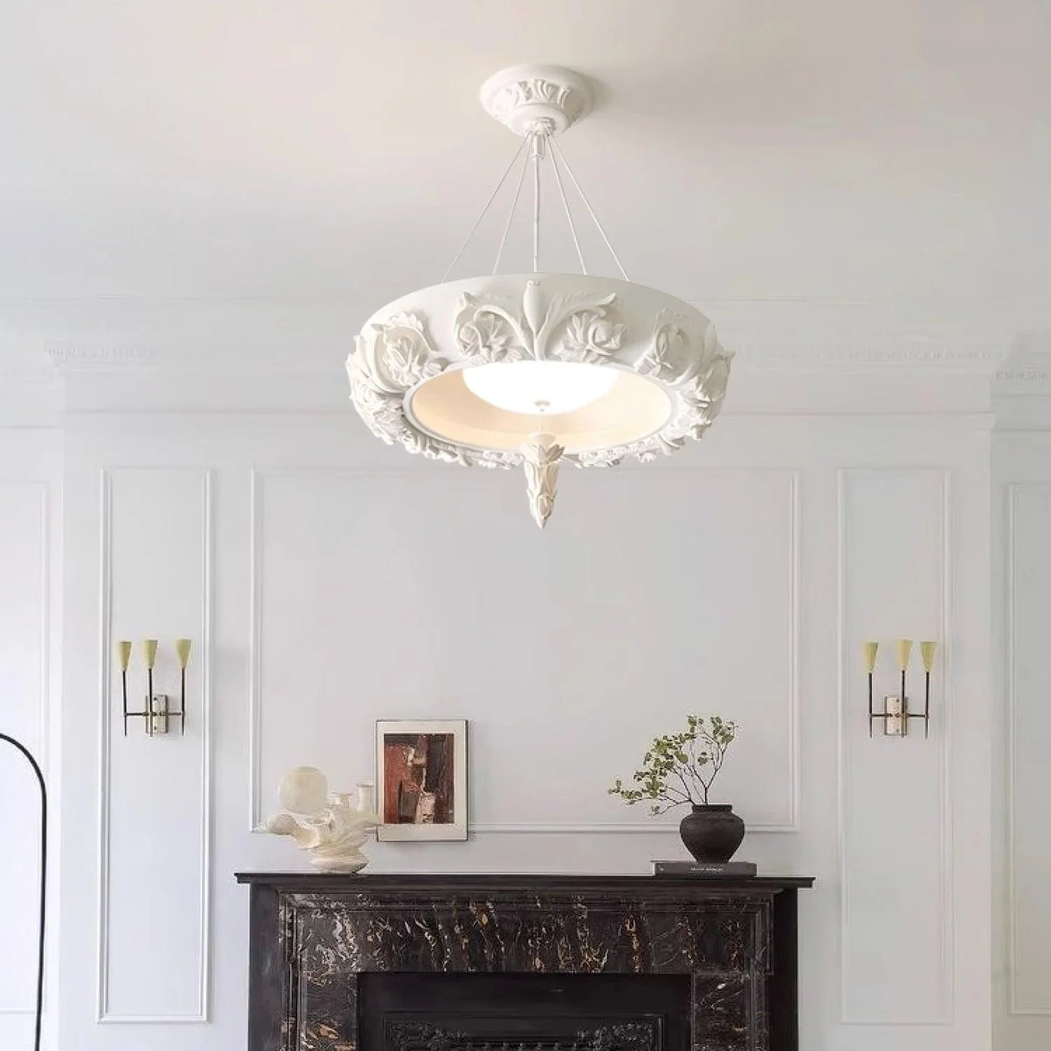 Artistic Carved Plaster Chandelier 32