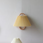 Beech_Solid_Wood_Wall_Lamp_Yellow_plaid_pleated