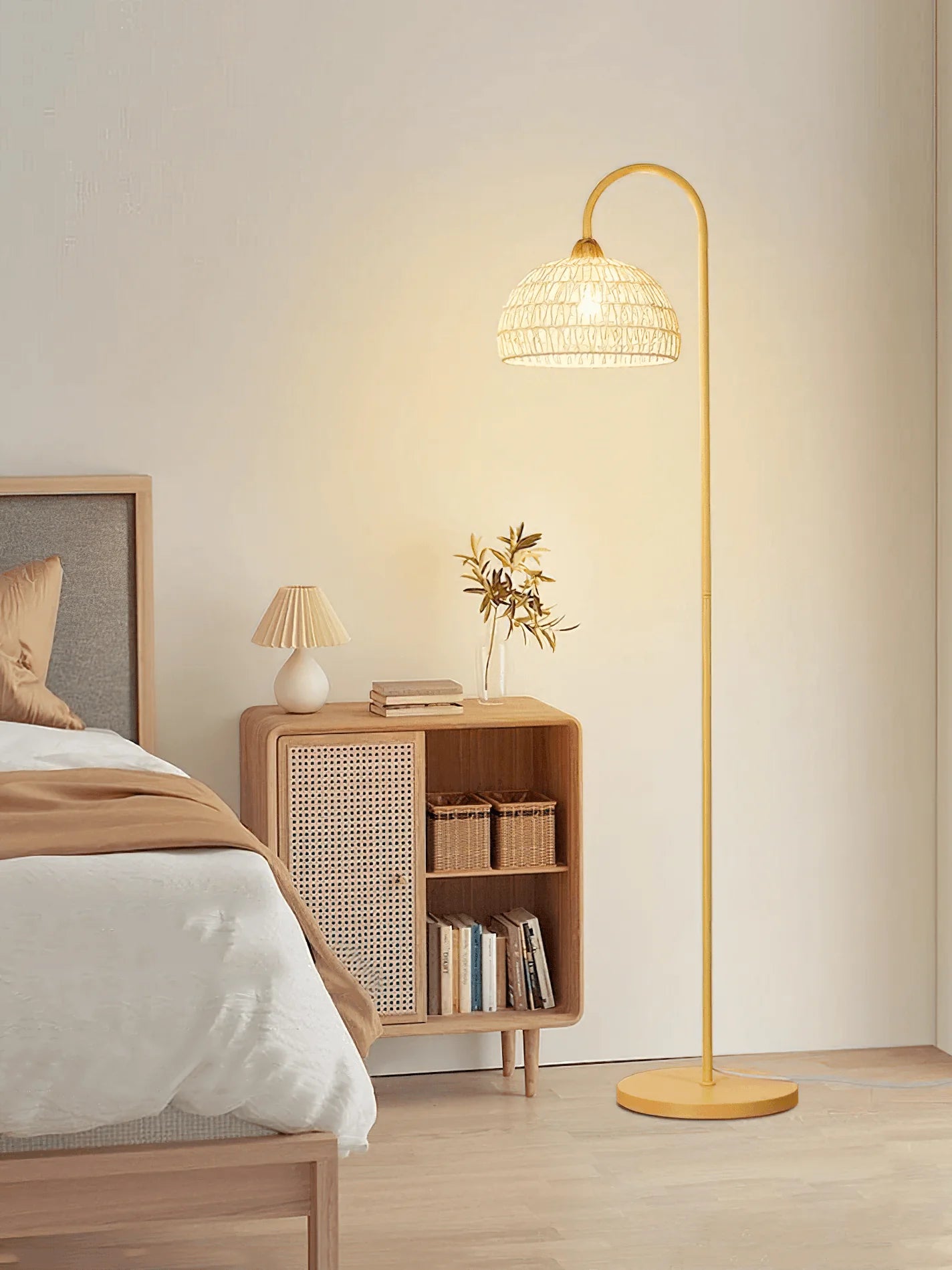 Beige Rattan Floor Lamp 20