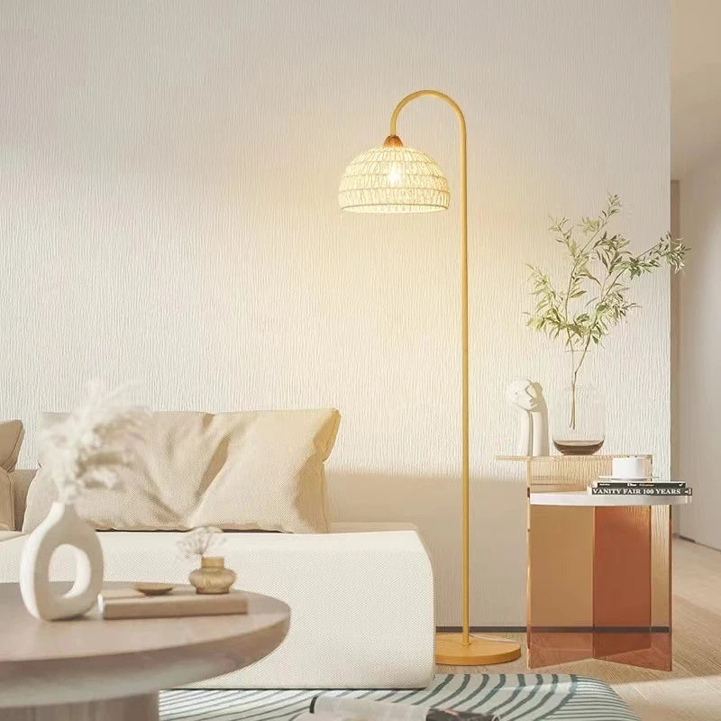 Beige Rattan Floor Lamp 5