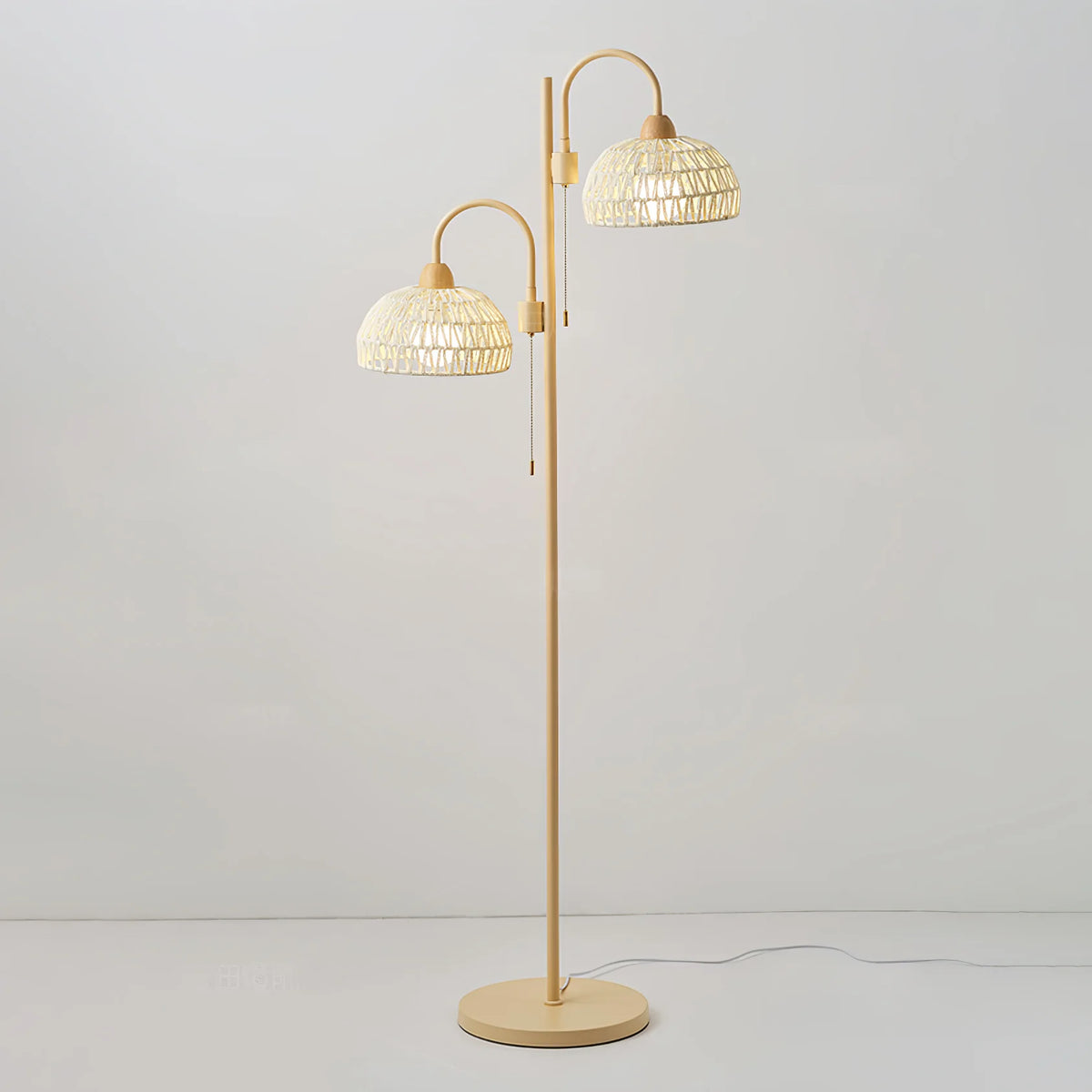 Beige Rattan Floor Lamp 54