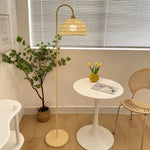 Beige Rattan Floor Lamp 58