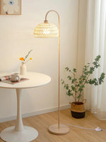 Beige Rattan Floor Lamp 63