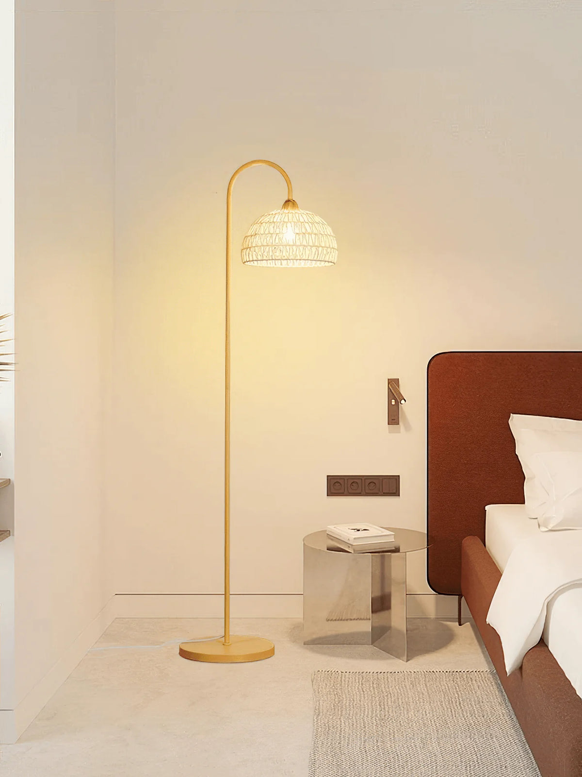 Beige Rattan Floor Lamp 9