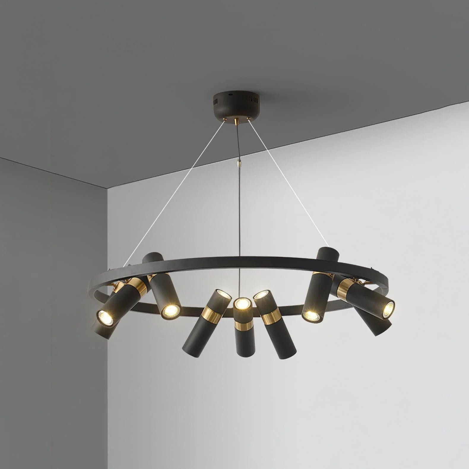 Black Mutil Pipe Chandelier 12