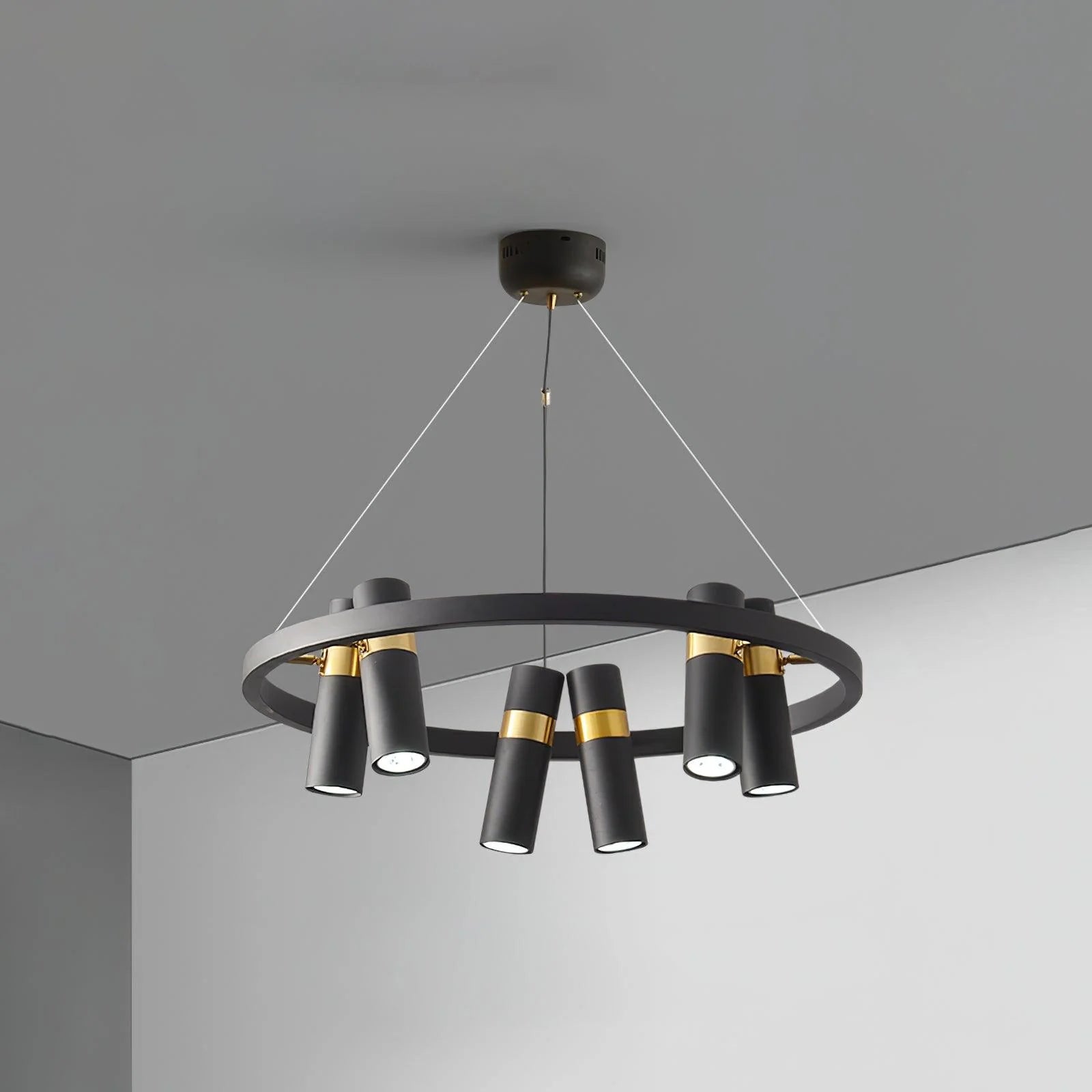 Black Mutil Pipe Chandelier 16