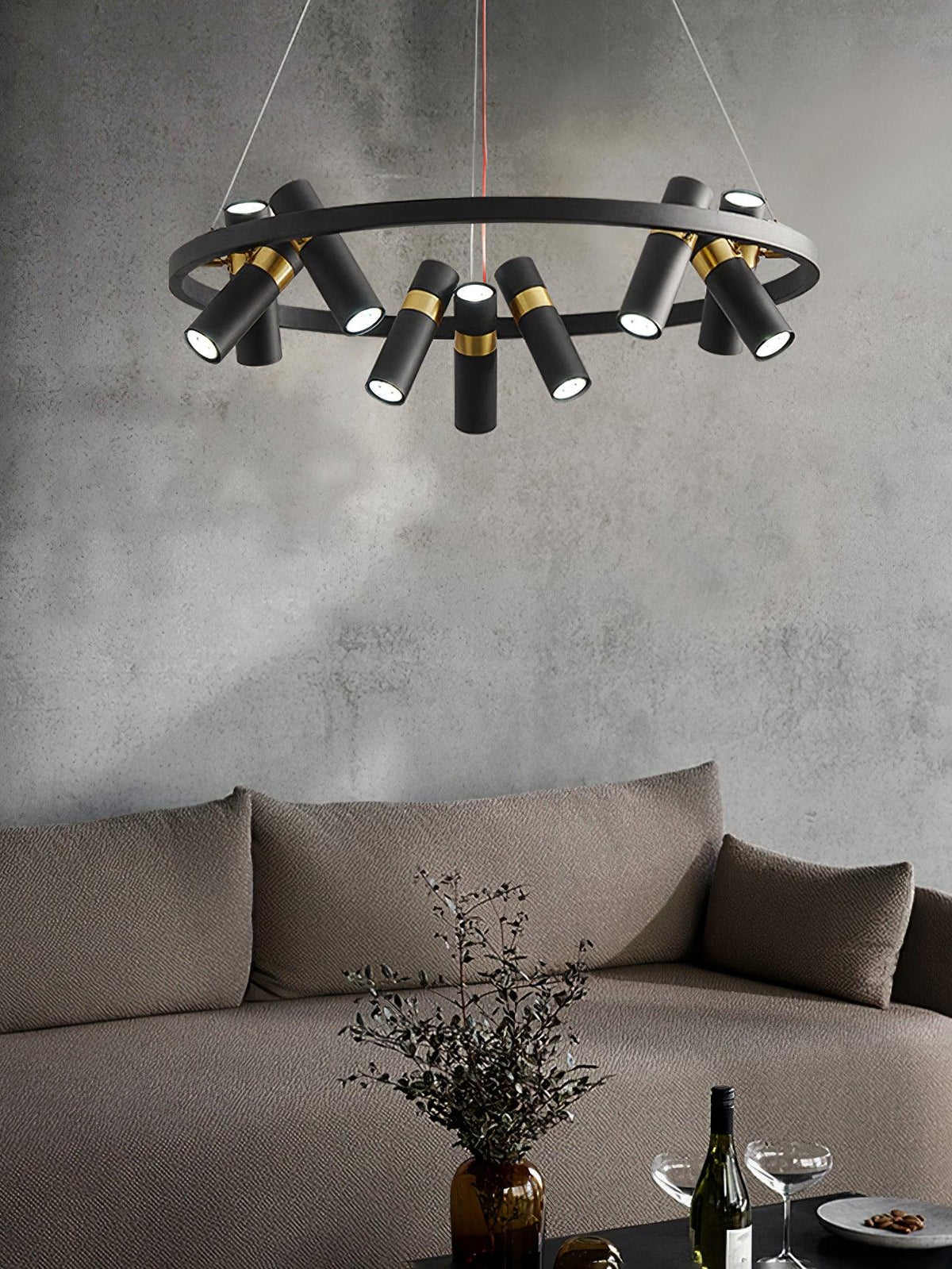 Black Mutil Pipe Chandelier 20