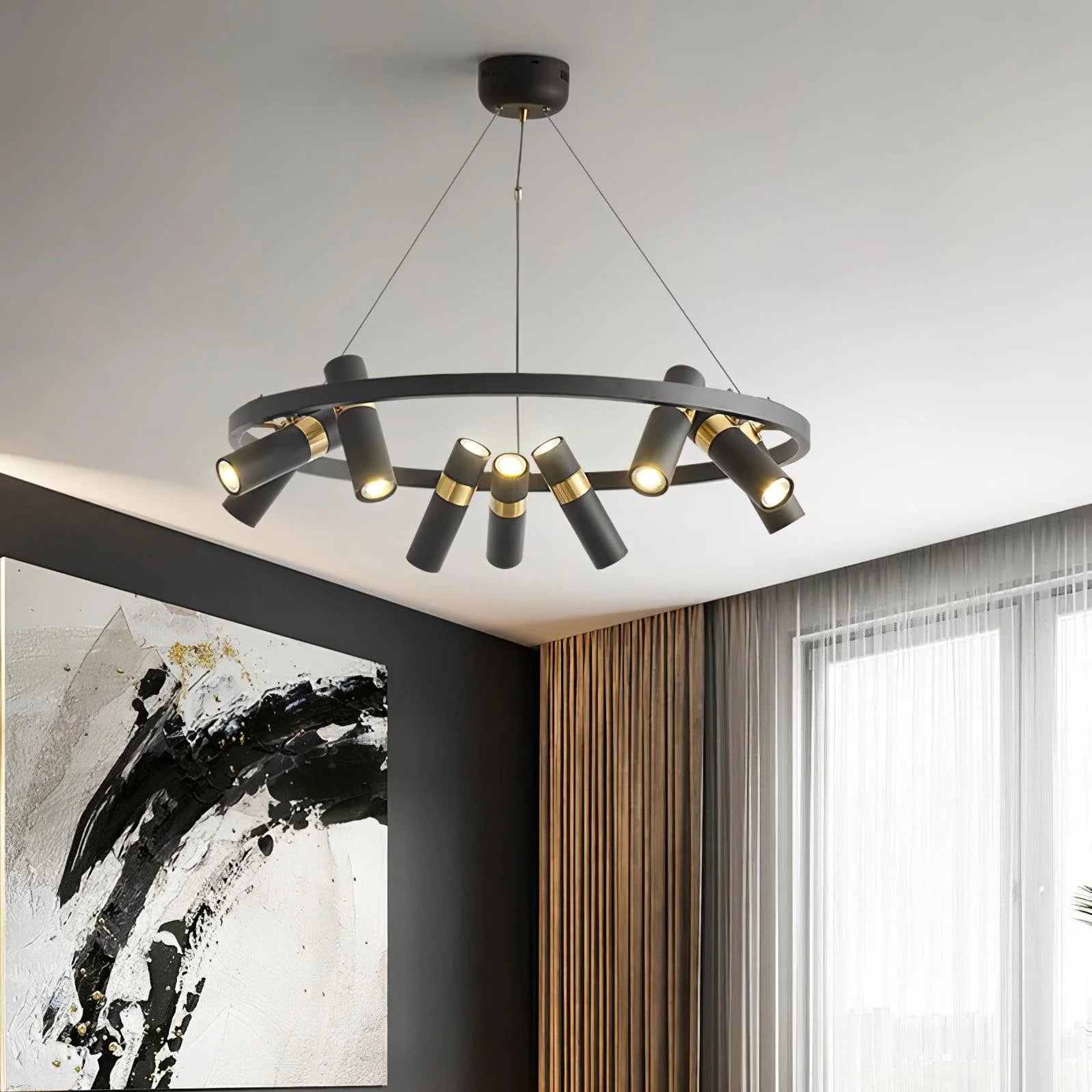 Black Mutil Pipe Chandelier 21