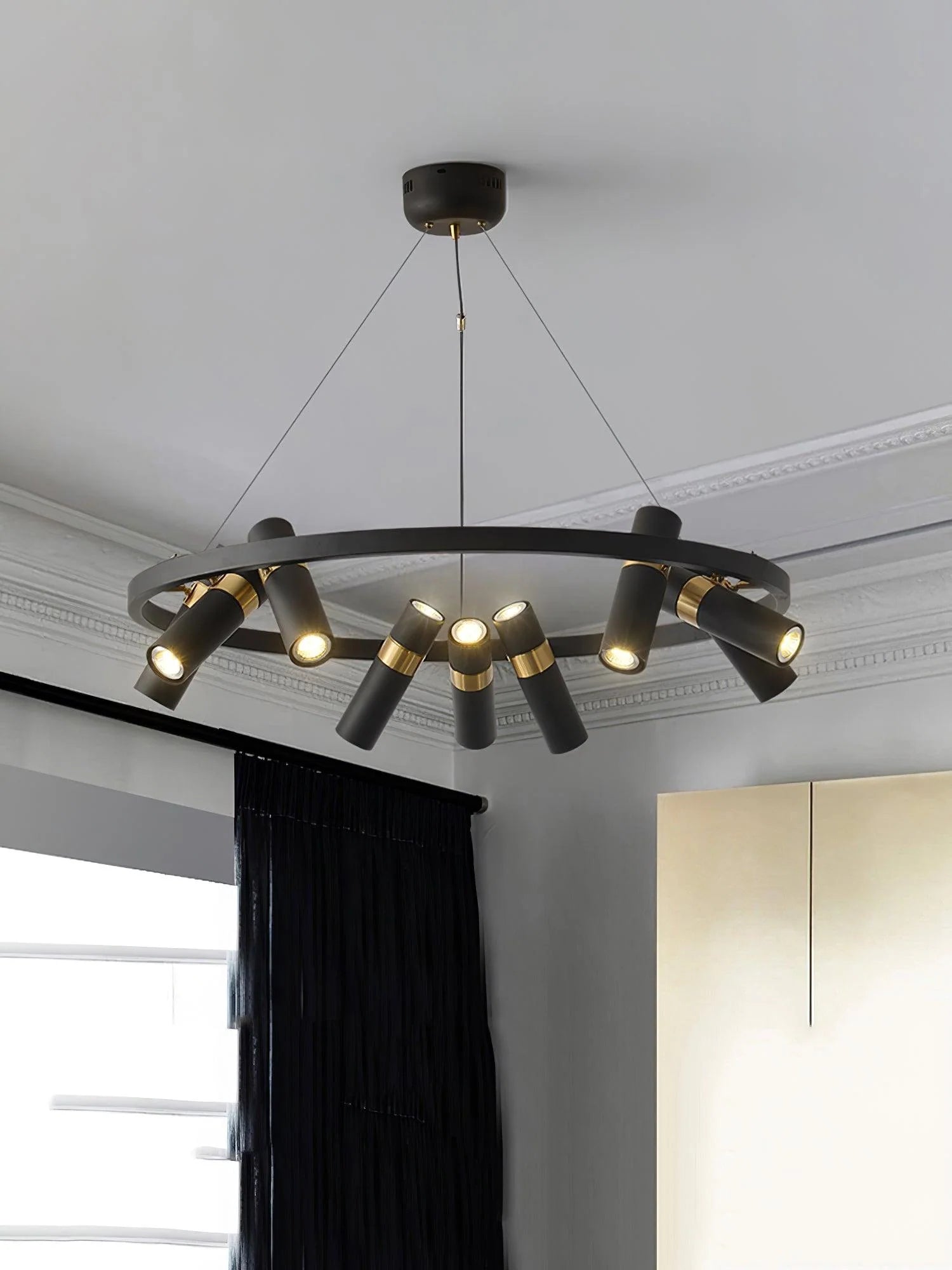 Black Mutil Pipe Chandelier 22