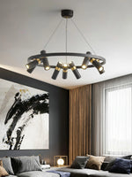 Black Mutil Pipe Chandelier 24