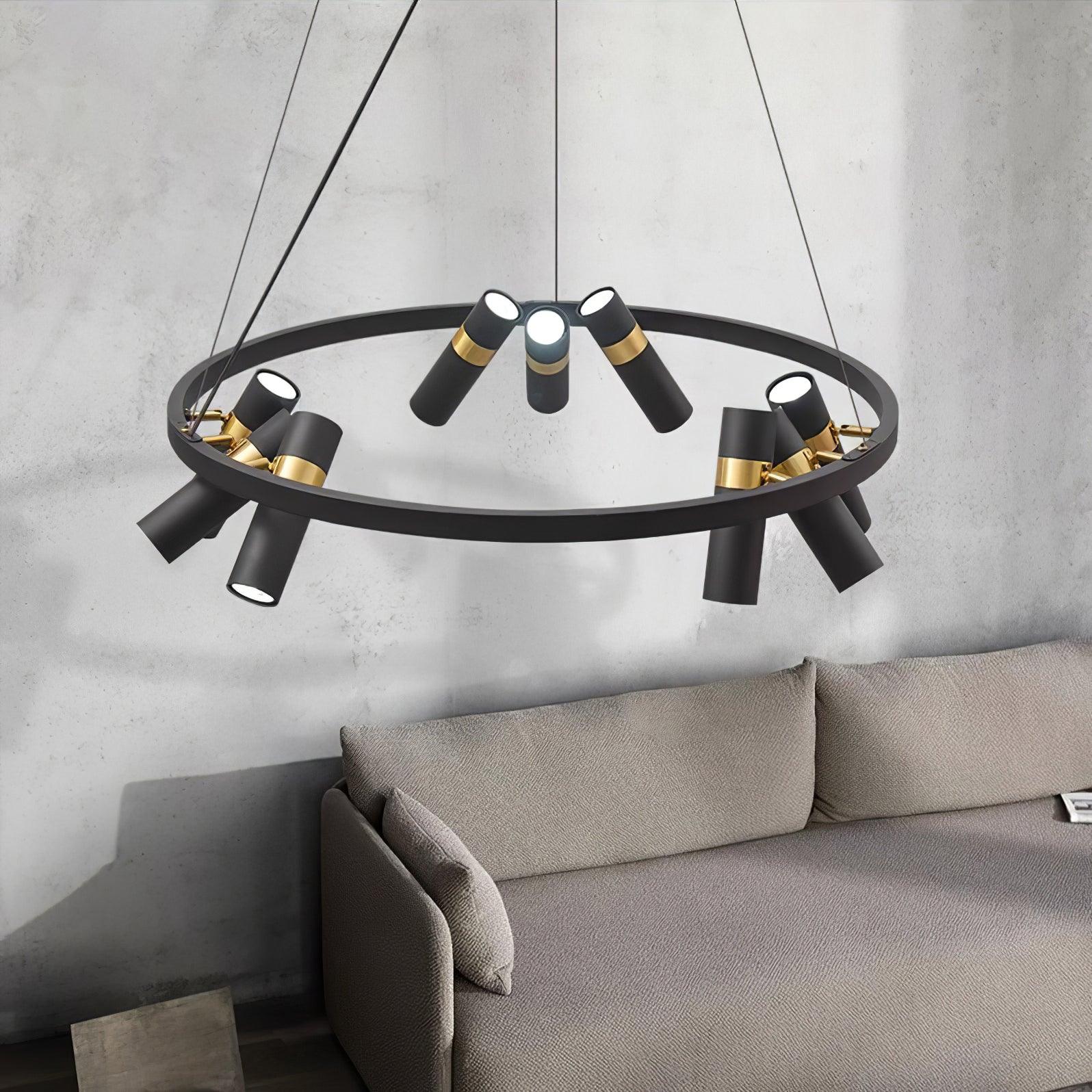 Black Mutil Pipe Chandelier 3