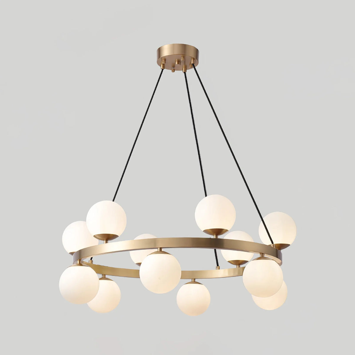 Bubbles Brass Ring Chandelier 13