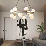 Bubbles Brass Ring Chandelier 16