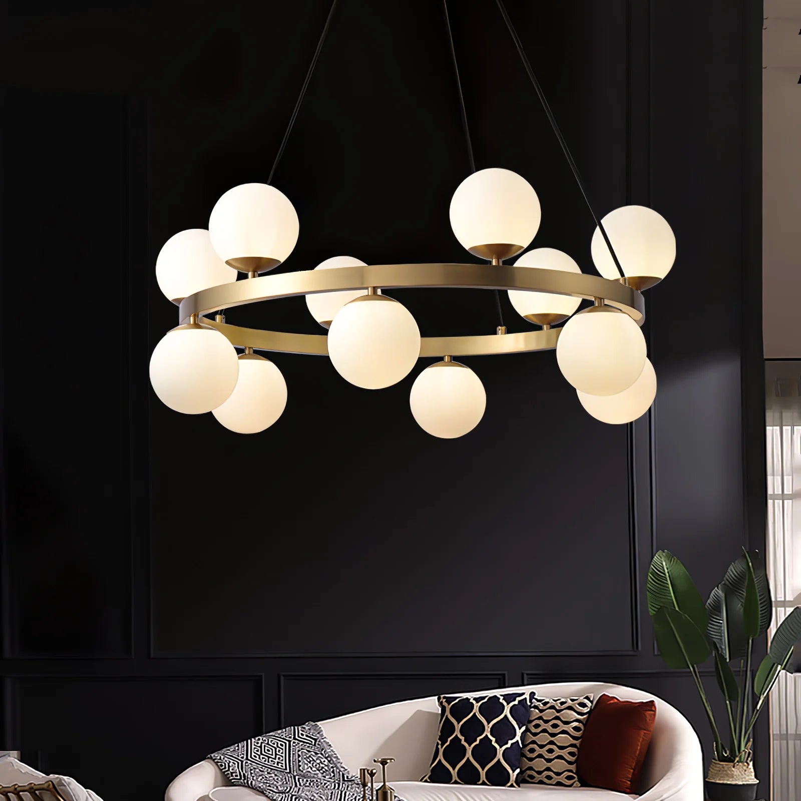 Bubbles Brass Ring Chandelier 3