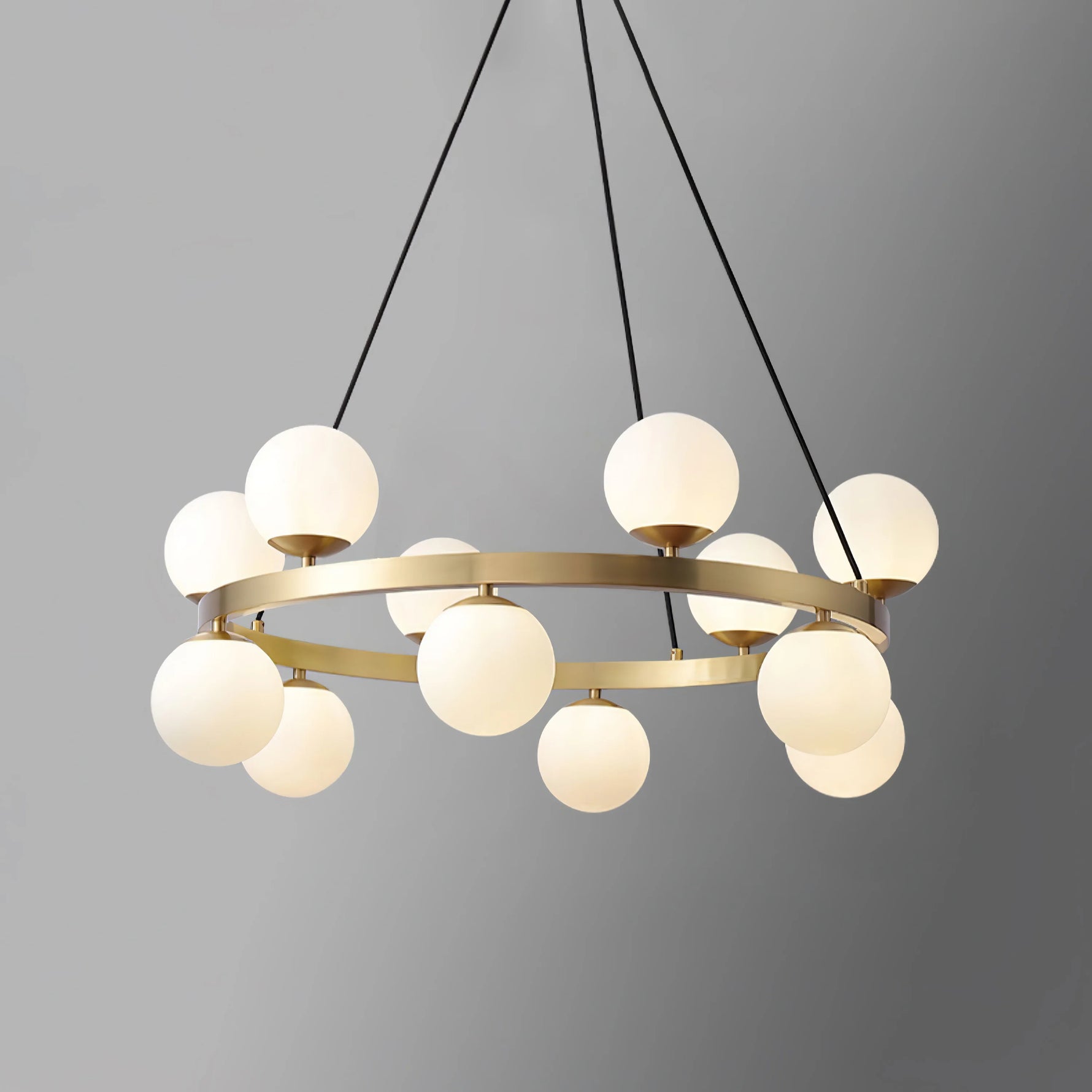 Bubbles Brass Ring Chandelier 7