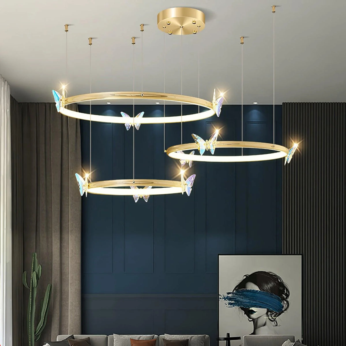  Butterfly Elliptic ring Chandelier 12