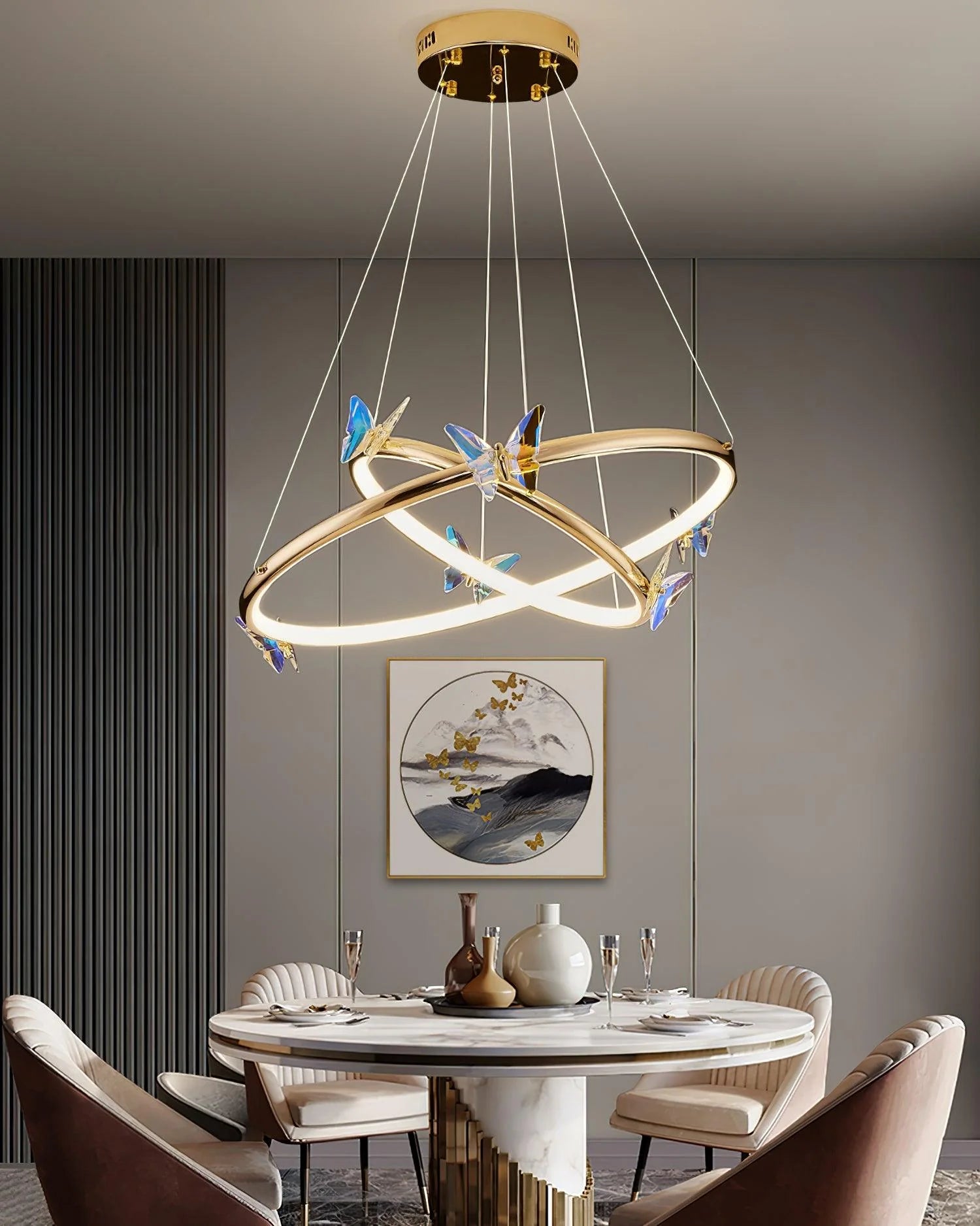  Butterfly Elliptic ring Chandelier 13