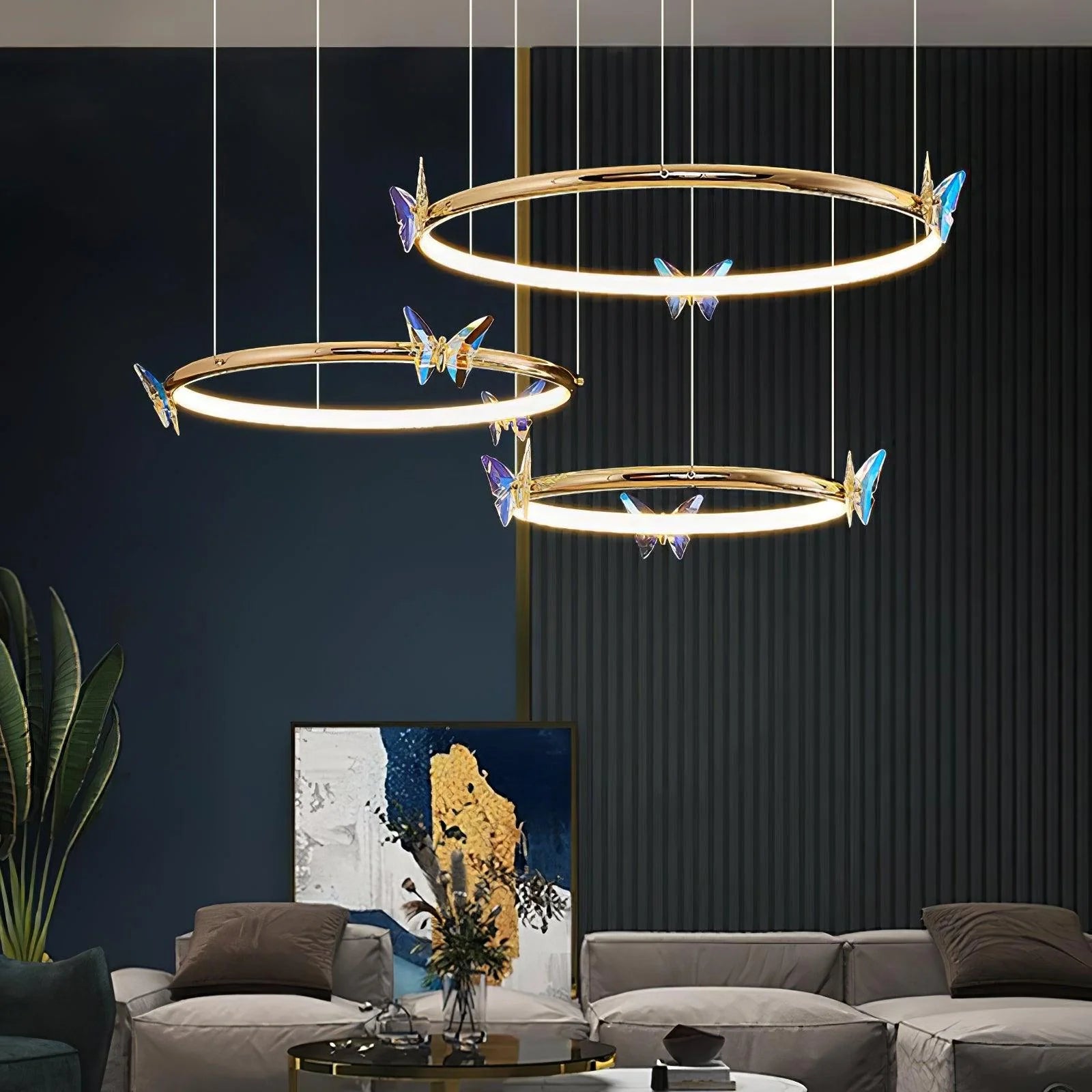  Butterfly Elliptic ring Chandelier 2