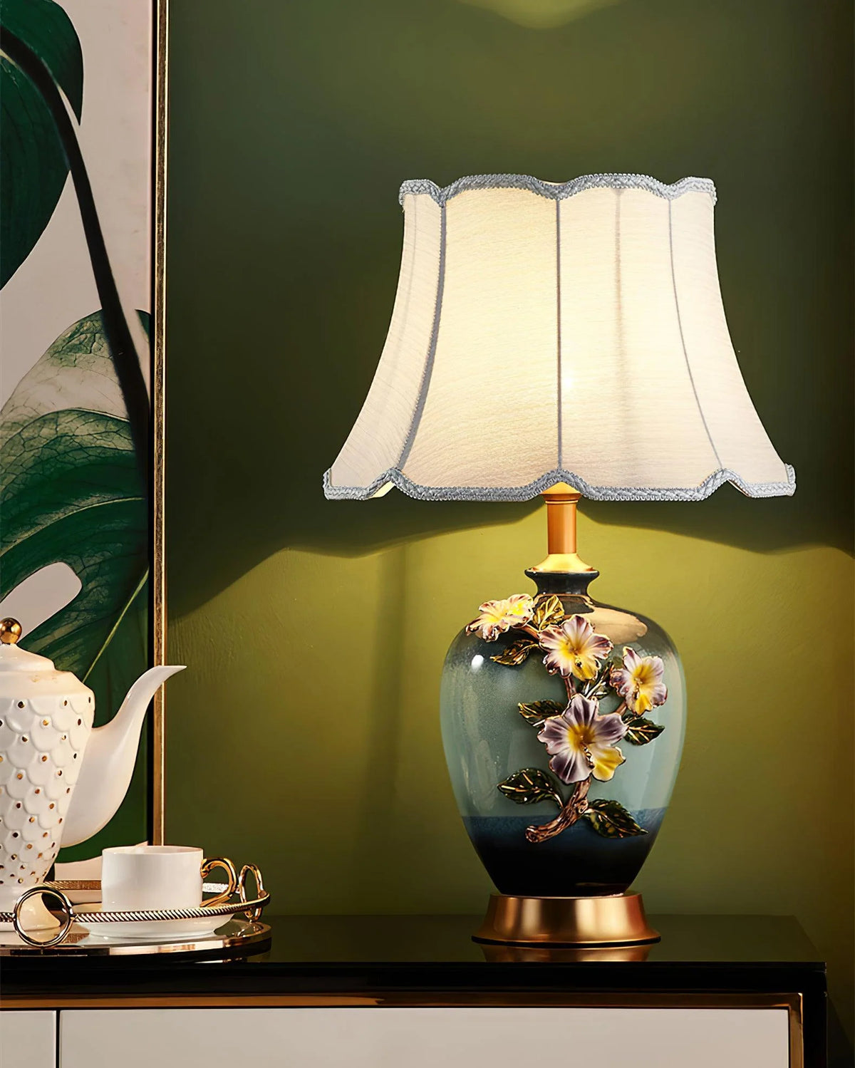 Ceramic Flower Table Lamp 7